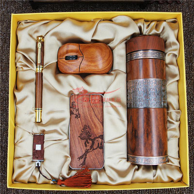 黑檀木百茶圖保溫杯 房地產開盤紀念禮品的匠心之選